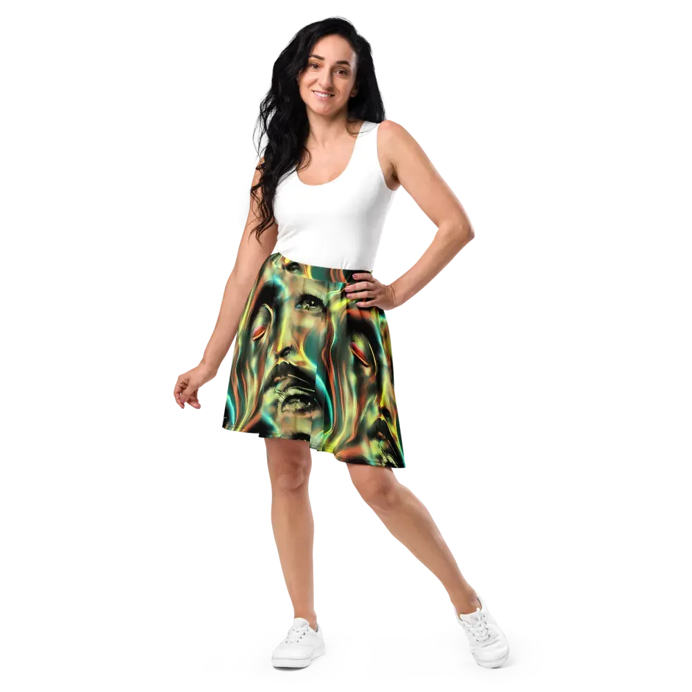 Newtonian Visage on Skater Skirt — Front