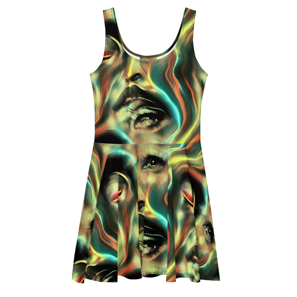Newtonian Visage on Skater Dress — Front