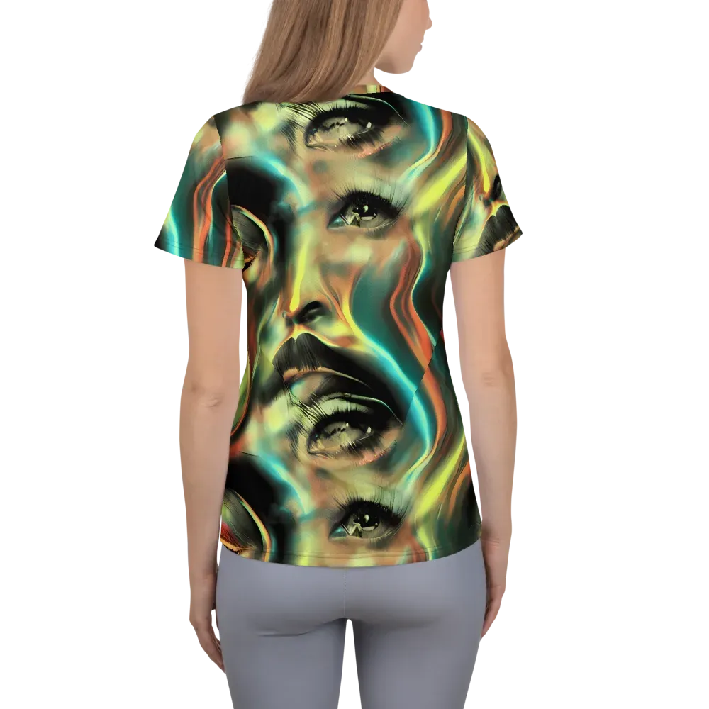 Newtonian Visage on Women's Athletic T-Shirt — Back