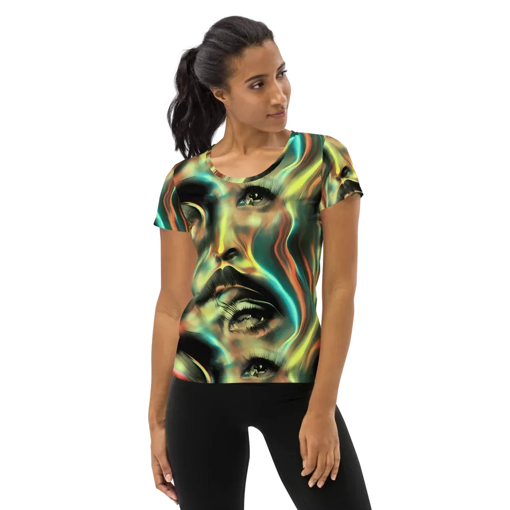 Newtonian Visage on Women's Athletic T-Shirt — Front
