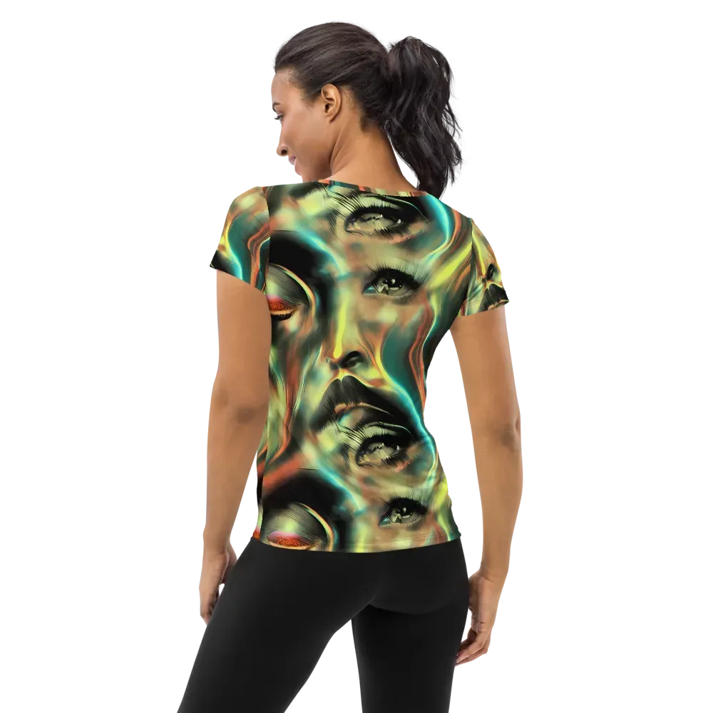 Newtonian Visage on Women's Athletic T-Shirt — Back