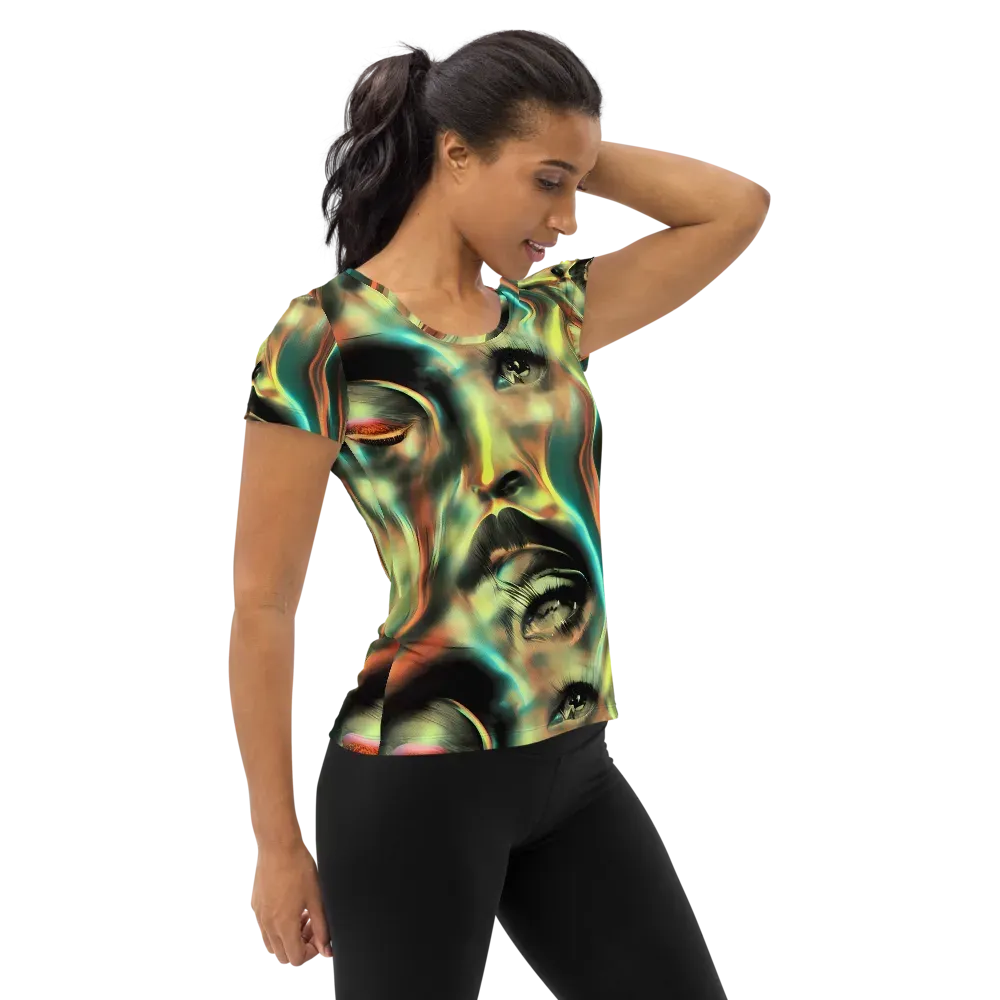 Newtonian Visage on Women's Athletic T-Shirt — Right