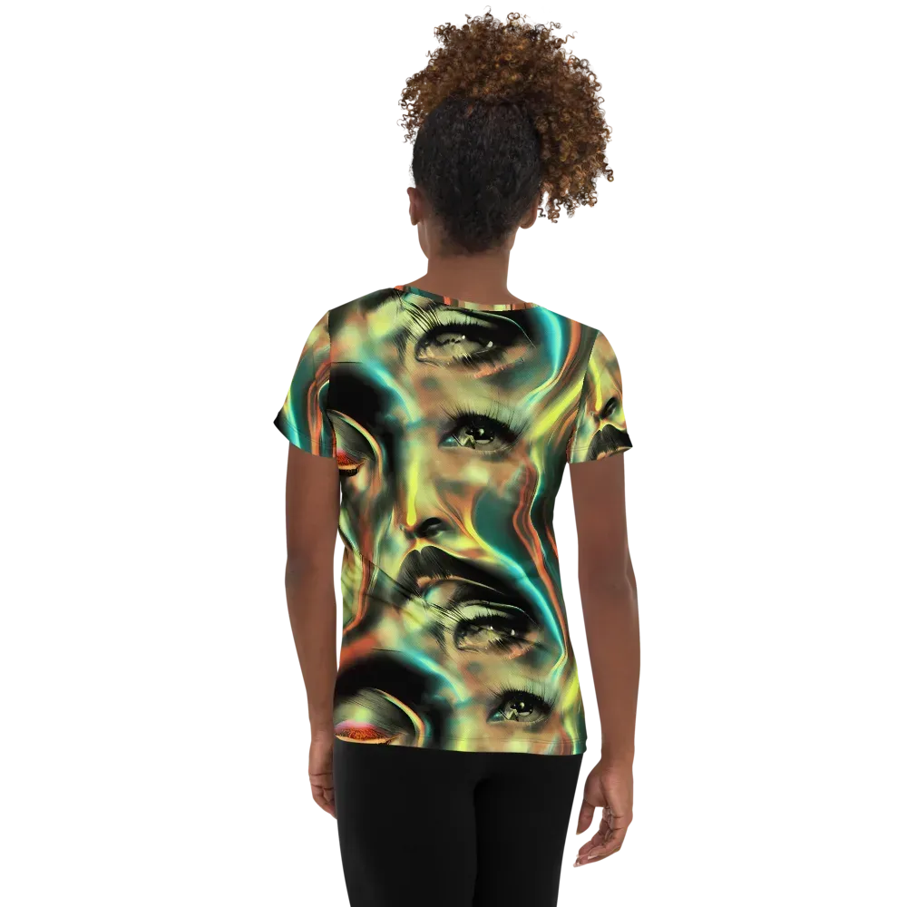 Newtonian Visage on Women's Athletic T-Shirt — Back