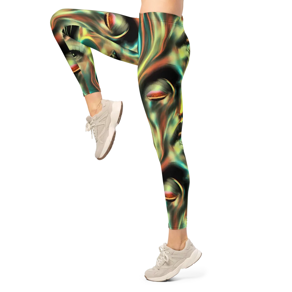 Newtonian Visage on Leggings — Left