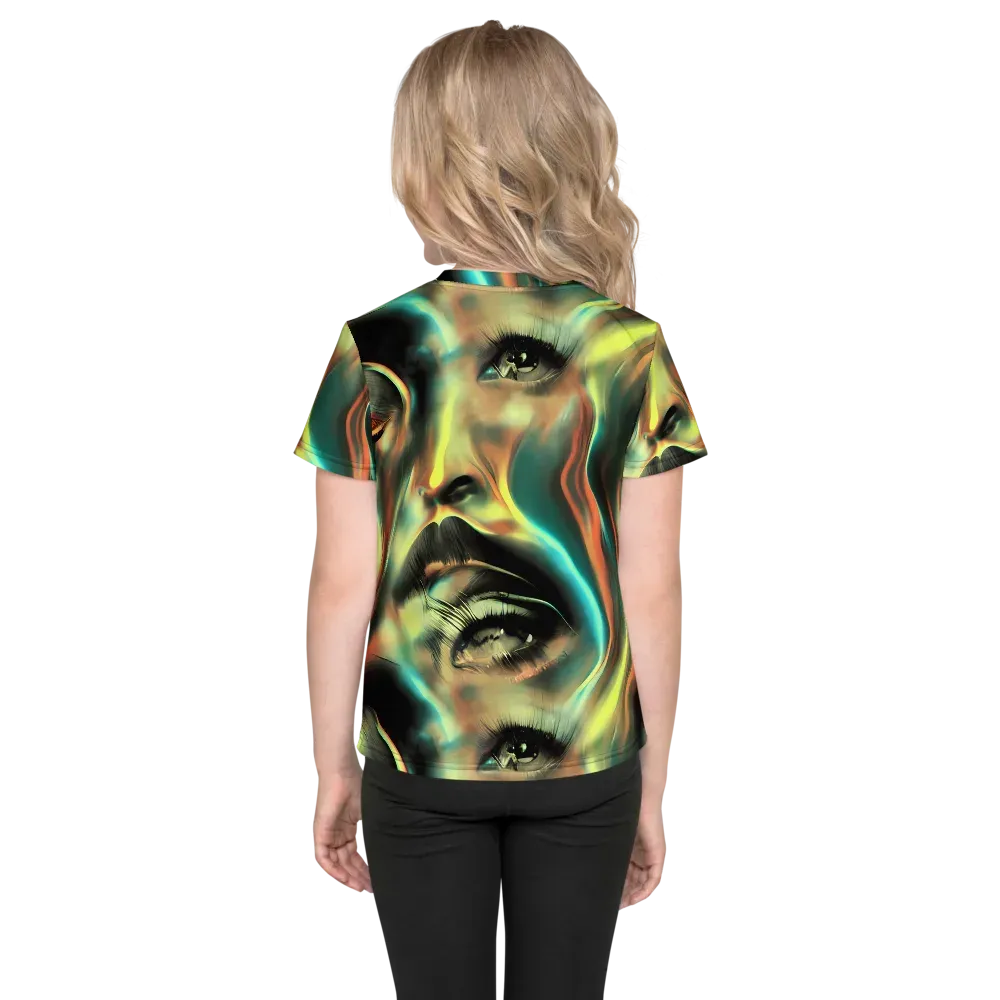 Newtonian Visage on Kids Crew Neck T-Shirt — Back