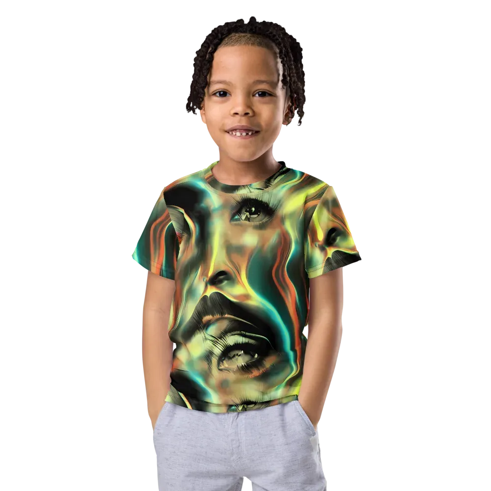 Newtonian Visage on Kids Crew Neck T-Shirt — Front