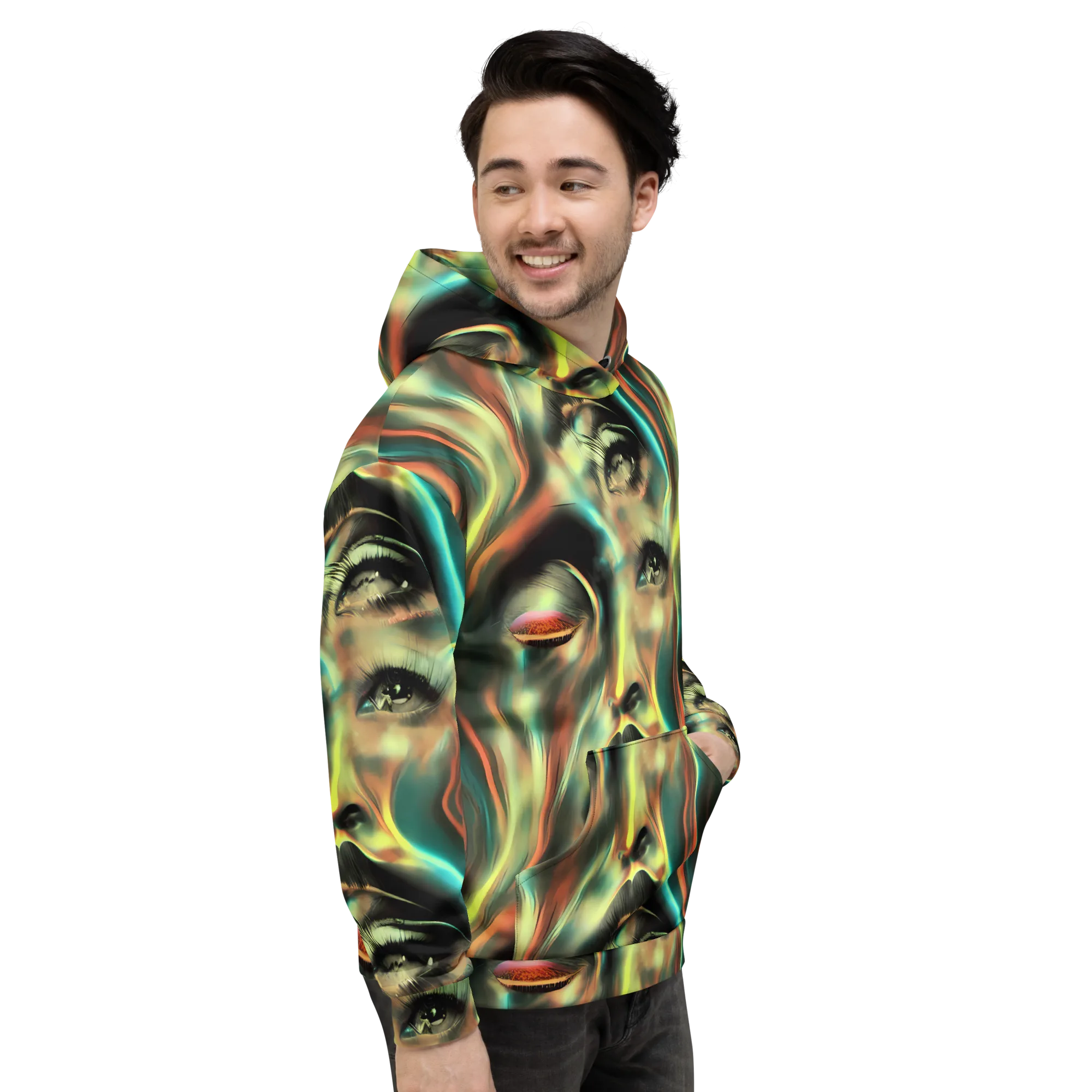 Newtonian Visage on Hoodie — Right