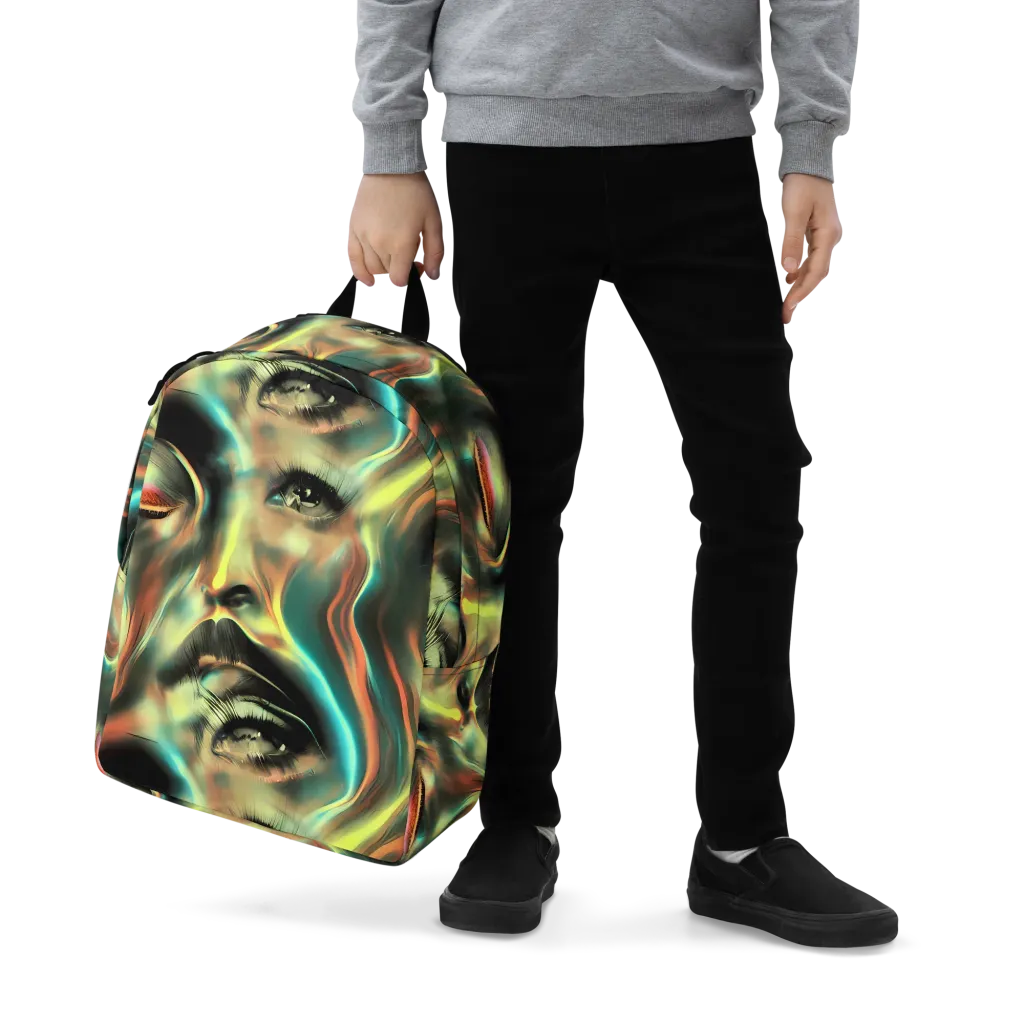 Newtonian Visage on Minimalist Backpack — Zoomed-in