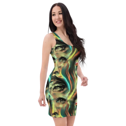 Newtonian Visage on a Bodycon Dress