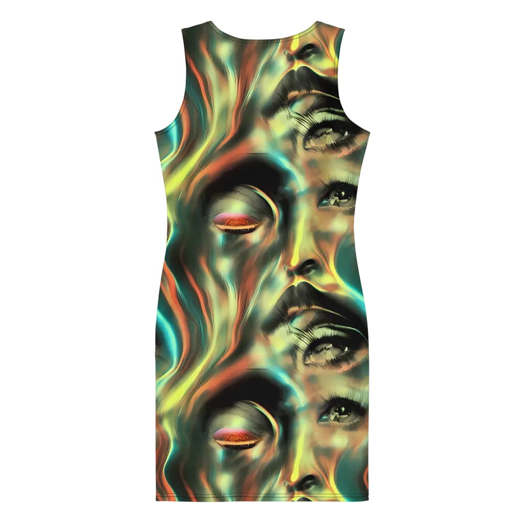 Newtonian Visage on Bodycon Dress — Back