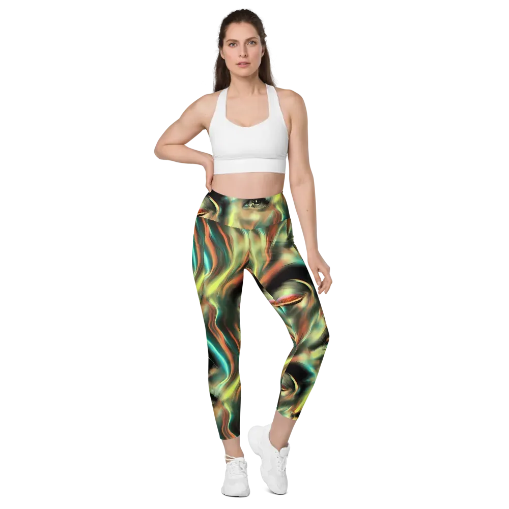 Newtonian Visage on Leggings with Pockets — Front