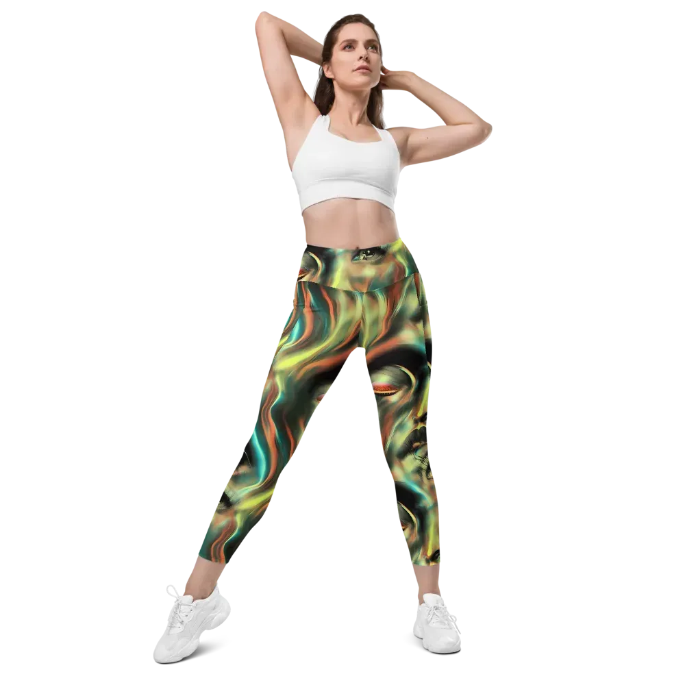 Newtonian Visage on Leggings with Pockets — Front