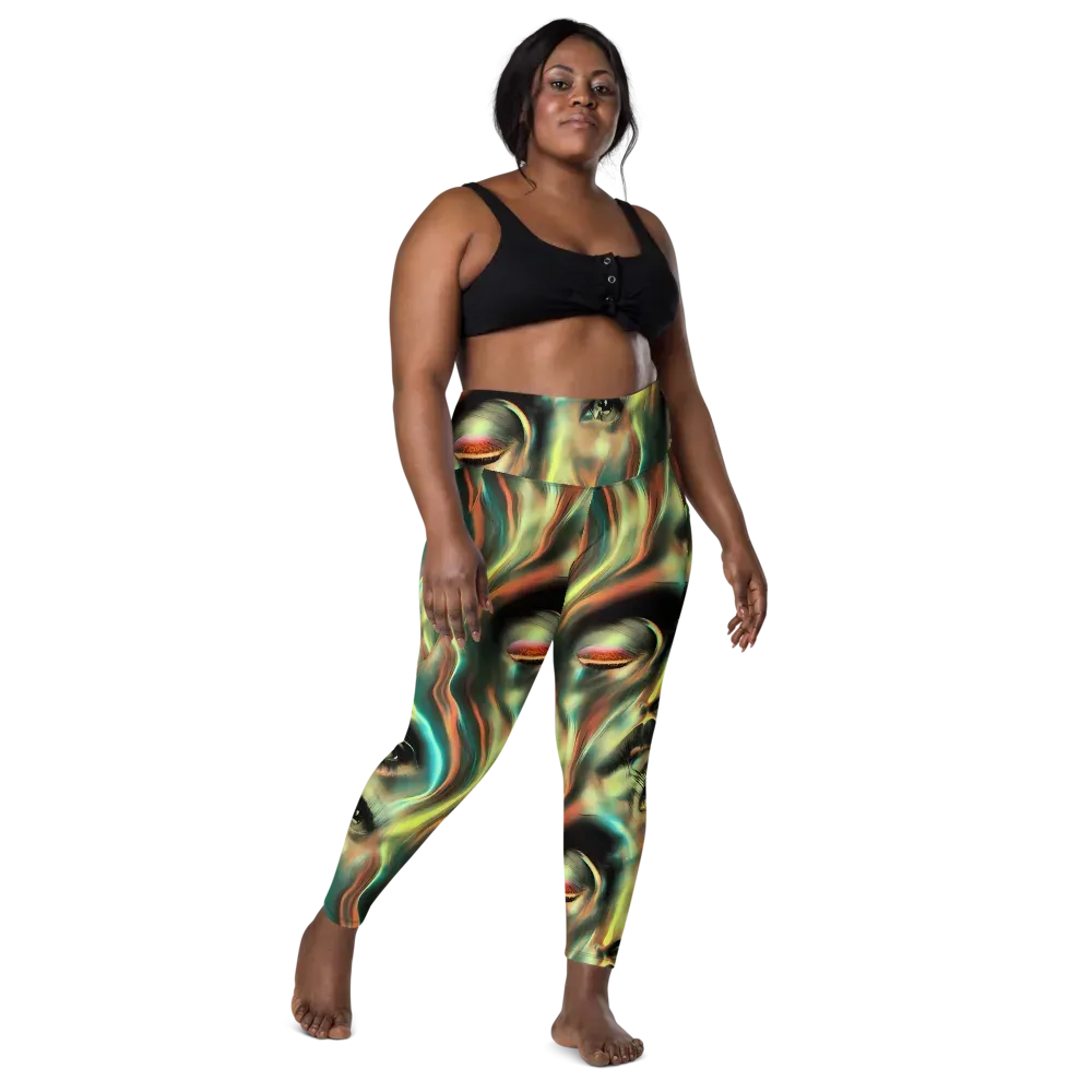 Newtonian Visage on Leggings with Pockets — Front