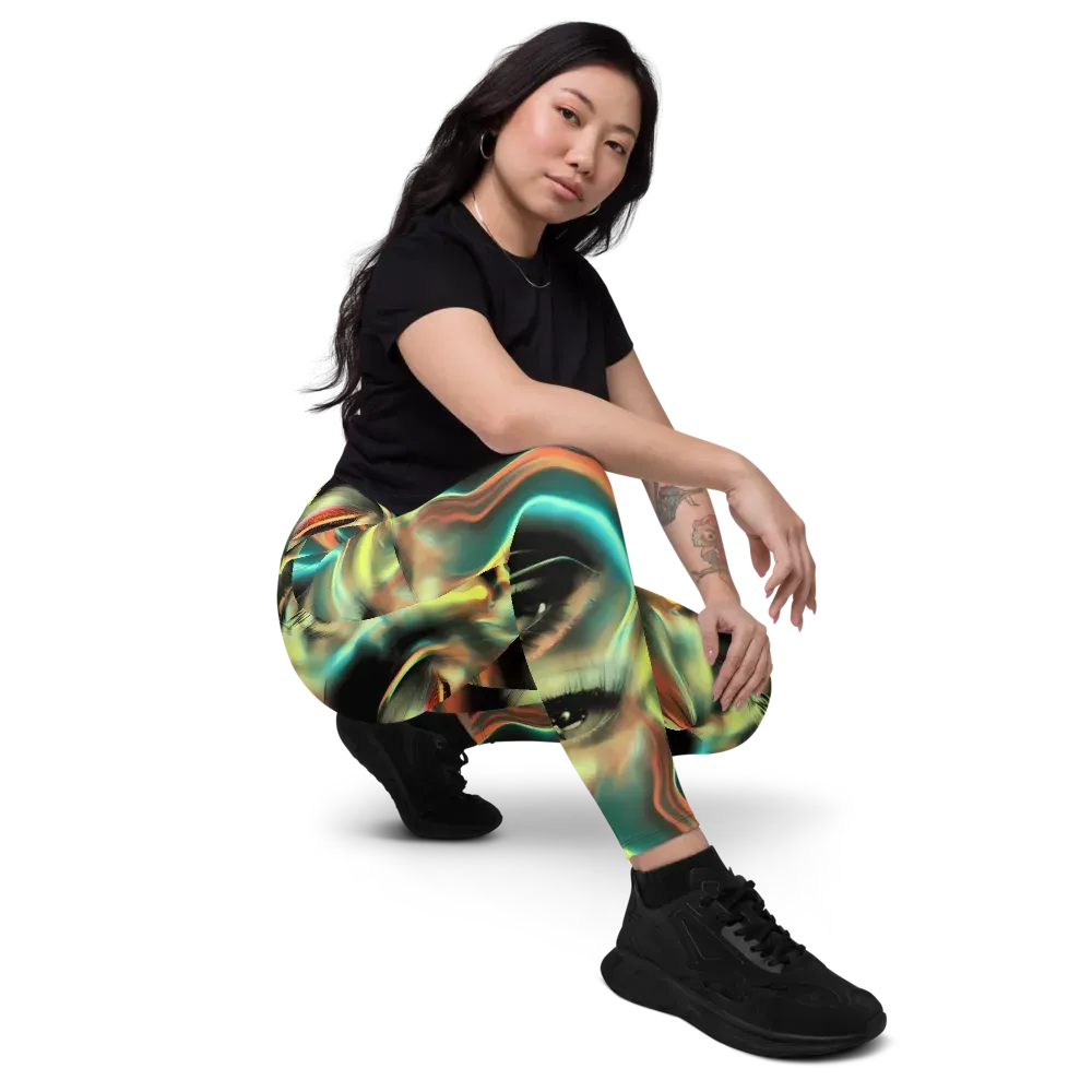 Newtonian Visage on Leggings with Pockets — Right Front
