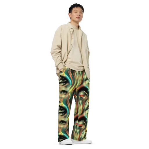 Newtonian Visage on a Wide-Leg Pants