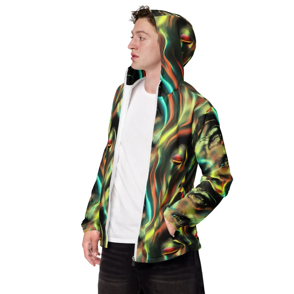 Newtonian Visage on Men's Windbreaker — Left Front