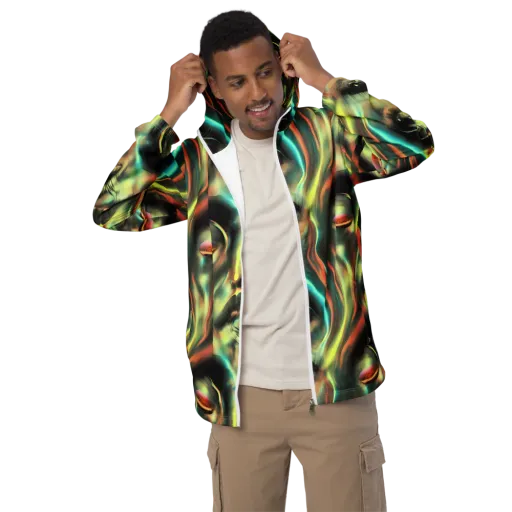 Newtonian Visage on a Men's Windbreaker