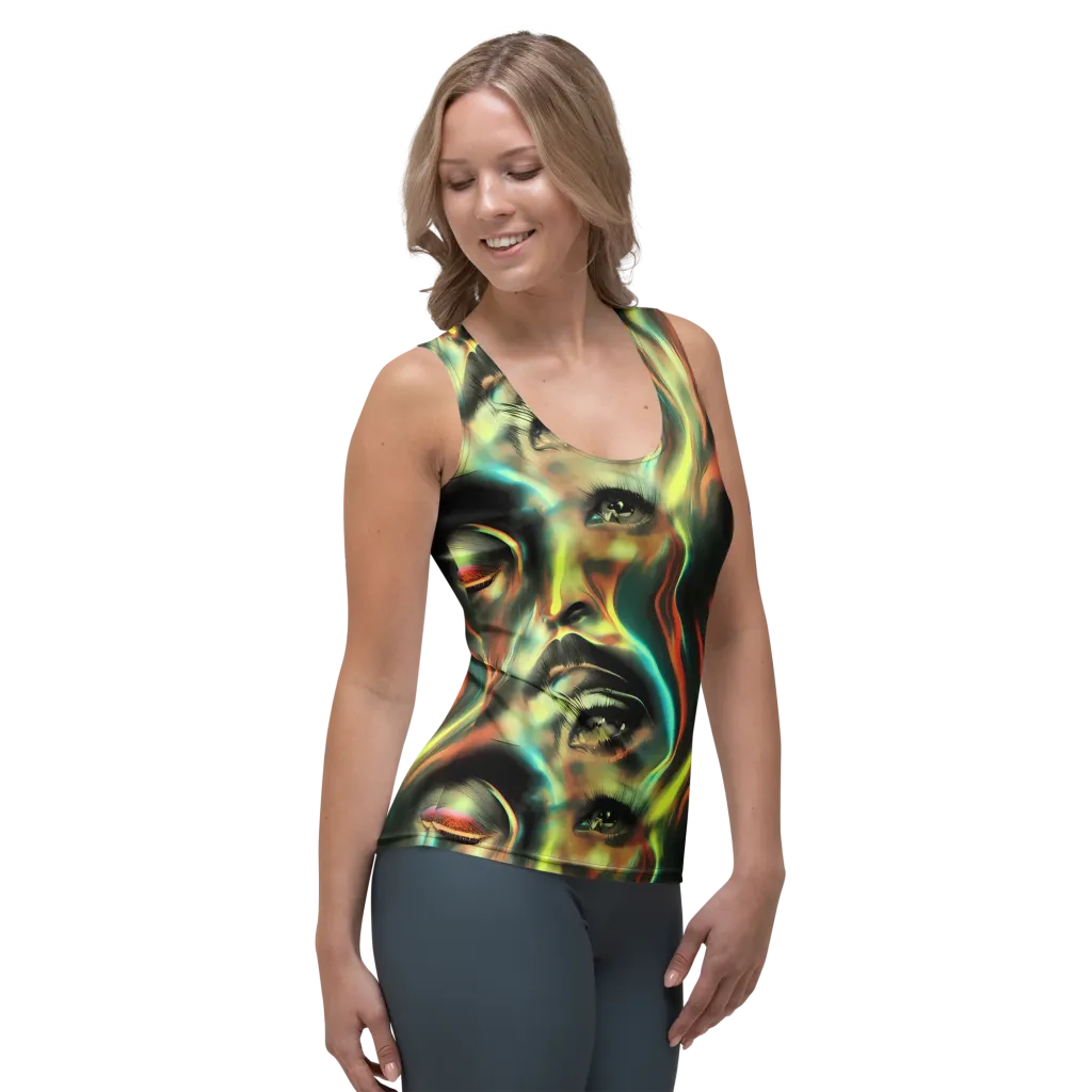 Newtonian Visage on Women's Tank Top — Right Front