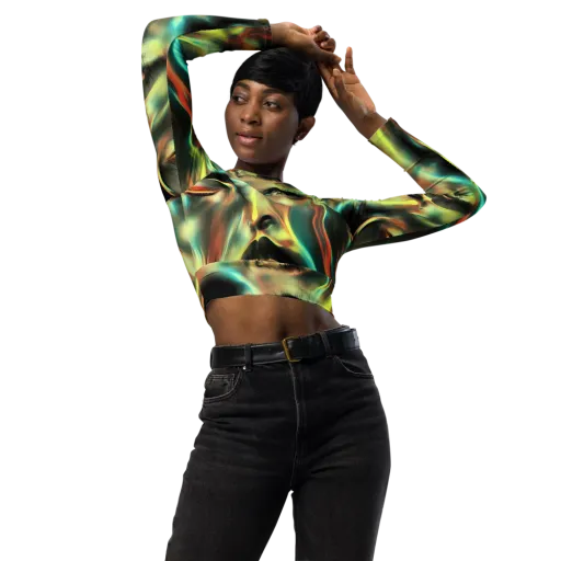 Newtonian Visage on a Long Sleeve Crop Top
