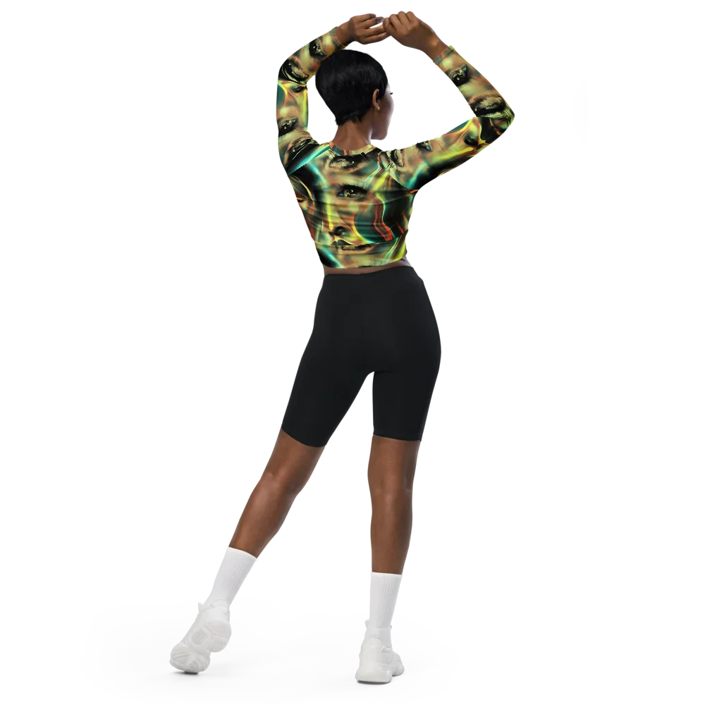 Newtonian Visage on Long Sleeve Crop Top — Back