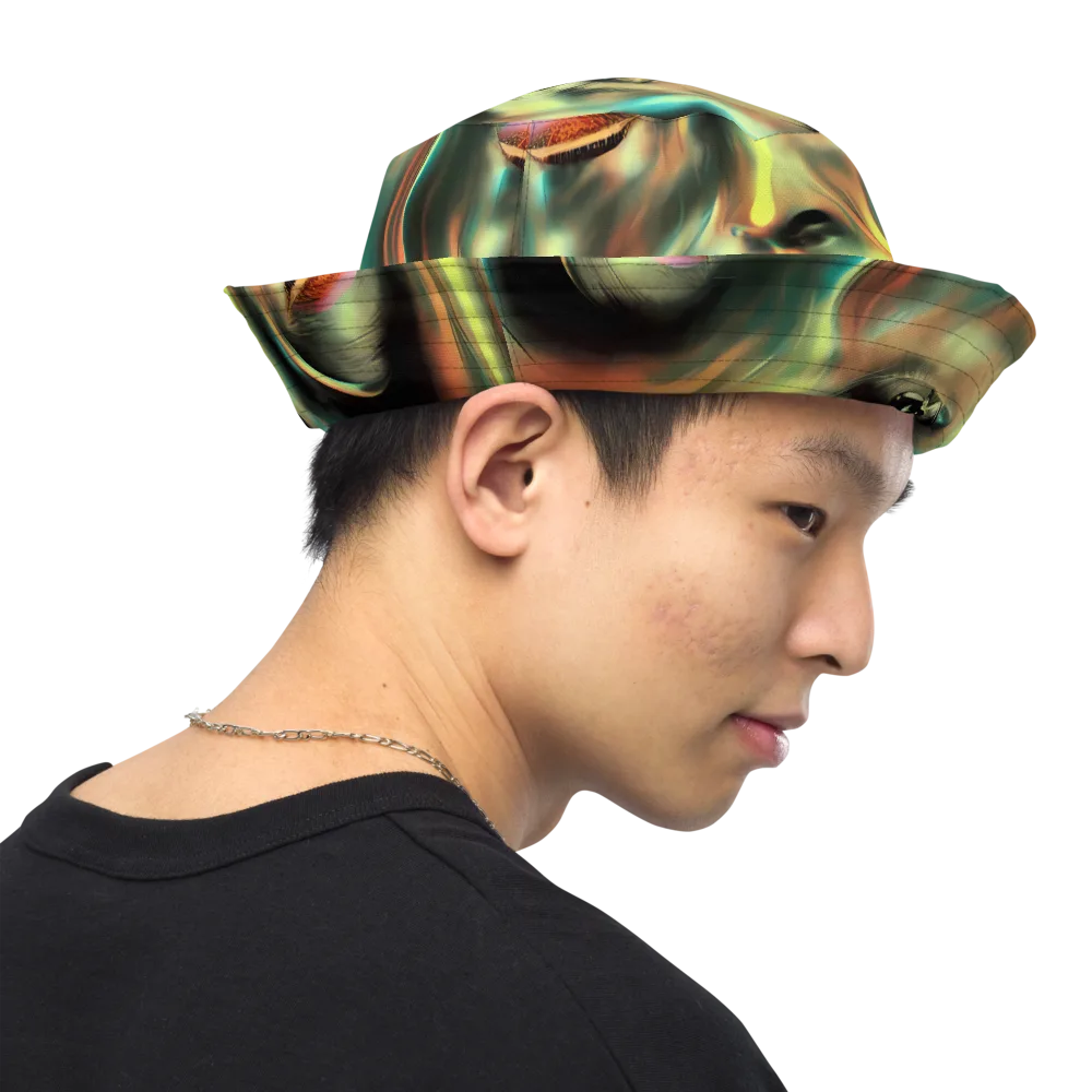 Newtonian Visage on Reversible Bucket Hat — Right Outside
