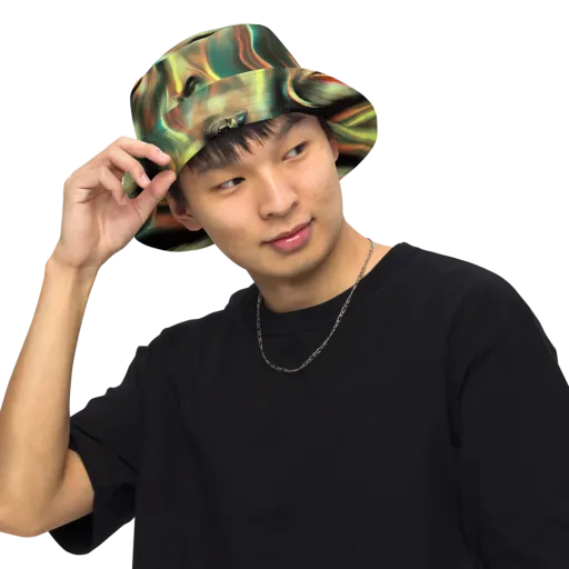 Newtonian Visage on a Reversible Bucket Hat