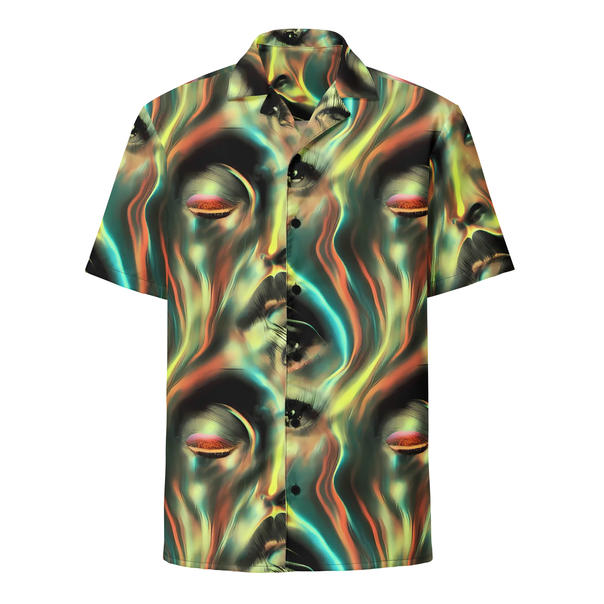 Newtonian Visage on Button Shirt — Front