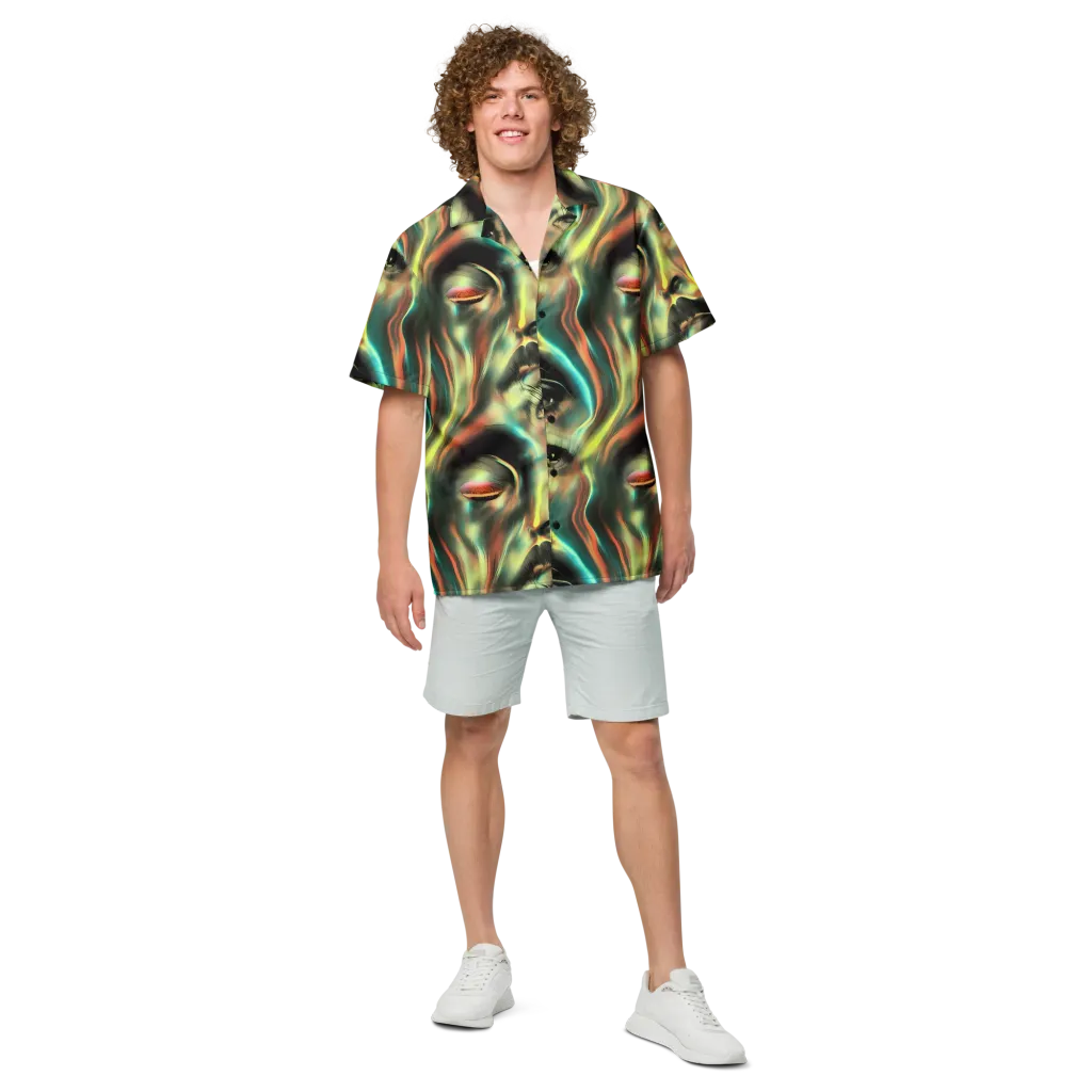 Newtonian Visage on Button Shirt — Front