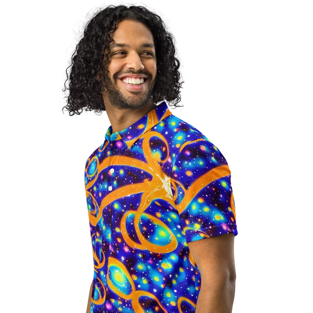 Epic Orbit on Men's Slim Fit Polo Shirt — Left Front