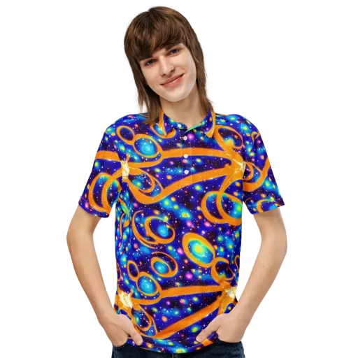 Epic Orbit on a Men's Slim Fit Polo Shirt