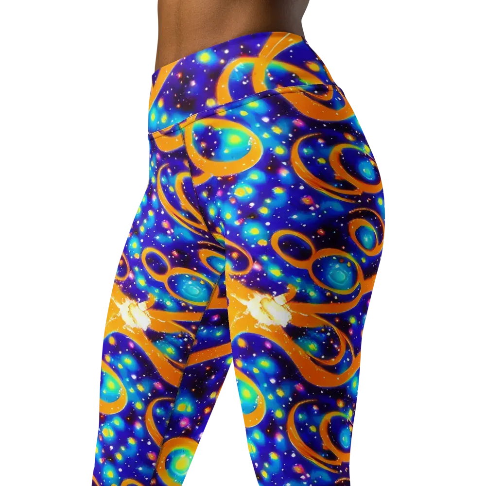 Epic Orbit on Yoga Leggings — Left Front