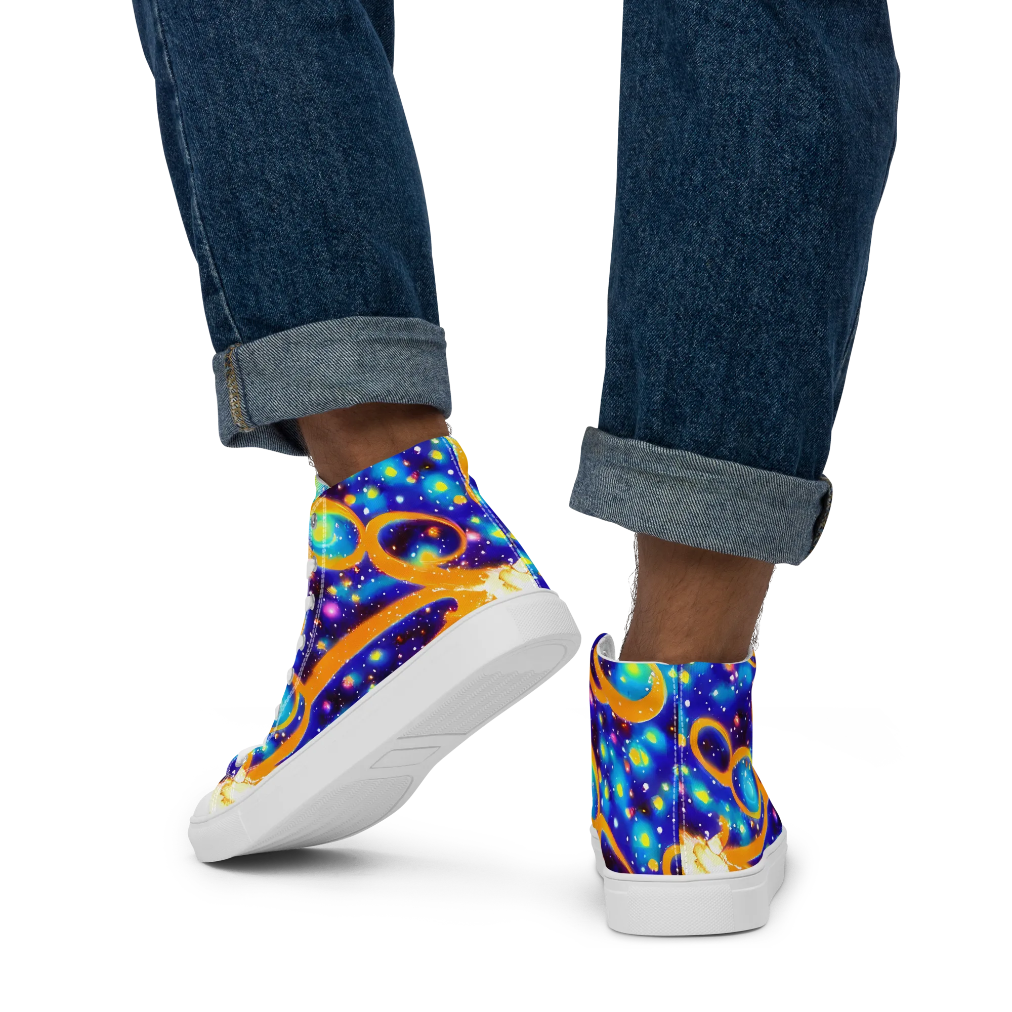Epic Orbit on Men's High Top Canvas Shoes — Back