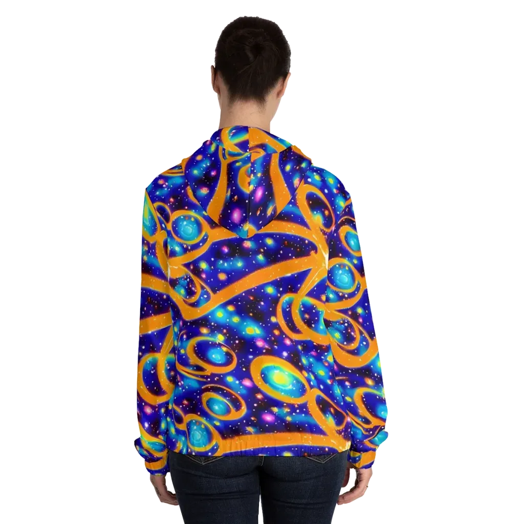 Epic Orbit on Women's Full-Zip Hoodie — Back On Person