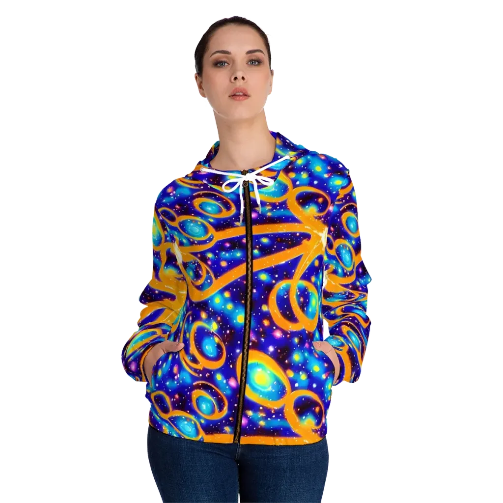 Epic Orbit on Women's Full-Zip Hoodie — Front On Person