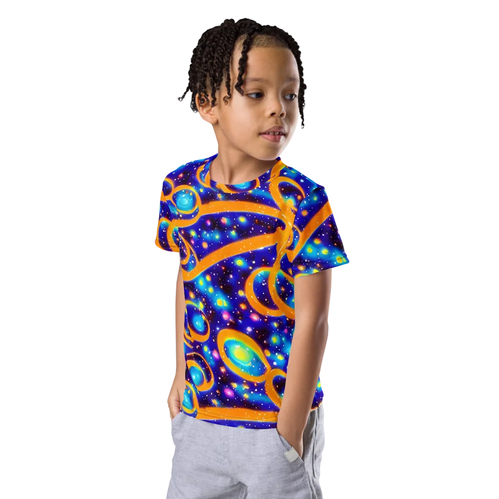Epic Orbit on Kids Crew Neck T-Shirt — Left Front