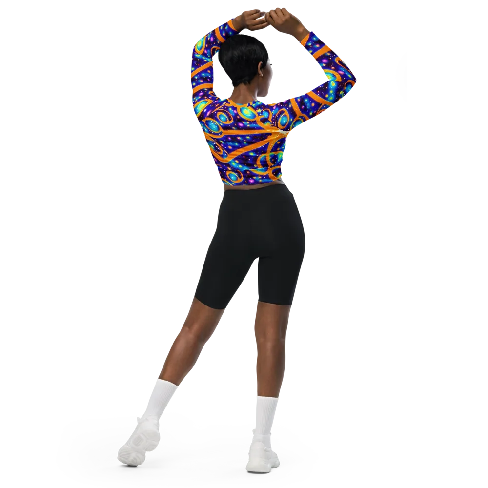 Epic Orbit on Long Sleeve Crop Top — Back