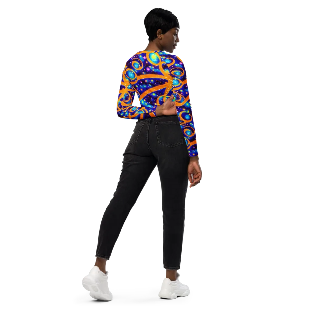 Epic Orbit on Long Sleeve Crop Top — Right Back