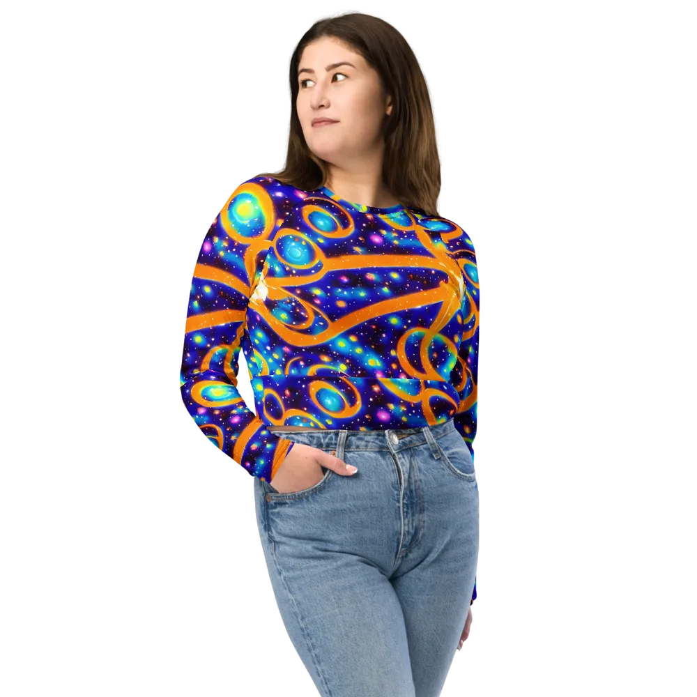 Epic Orbit on Long Sleeve Crop Top — Front
