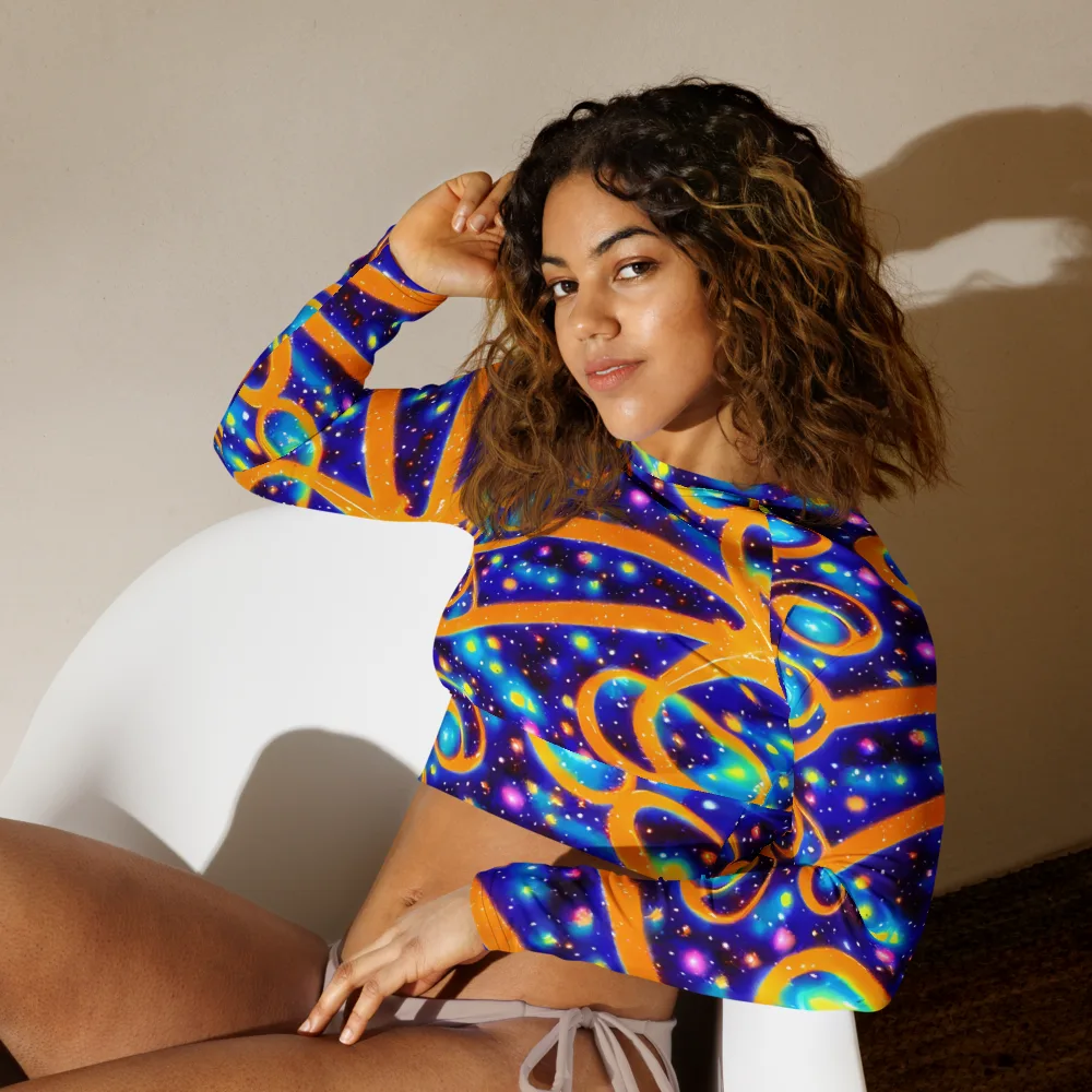 Epic Orbit on Long Sleeve Crop Top — Left Front