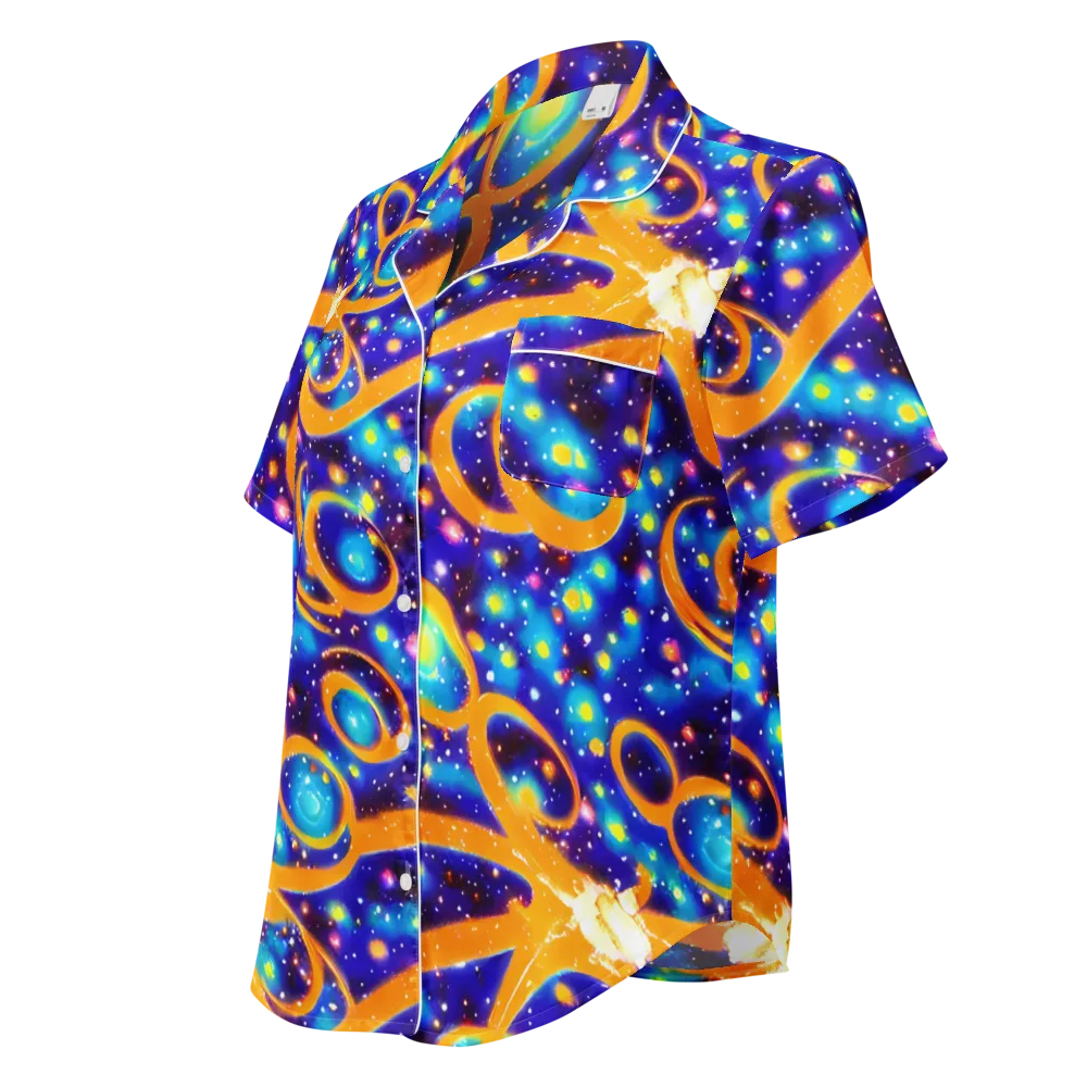 Epic Orbit on Women's Short Sleeve Pajama Top — Left Front