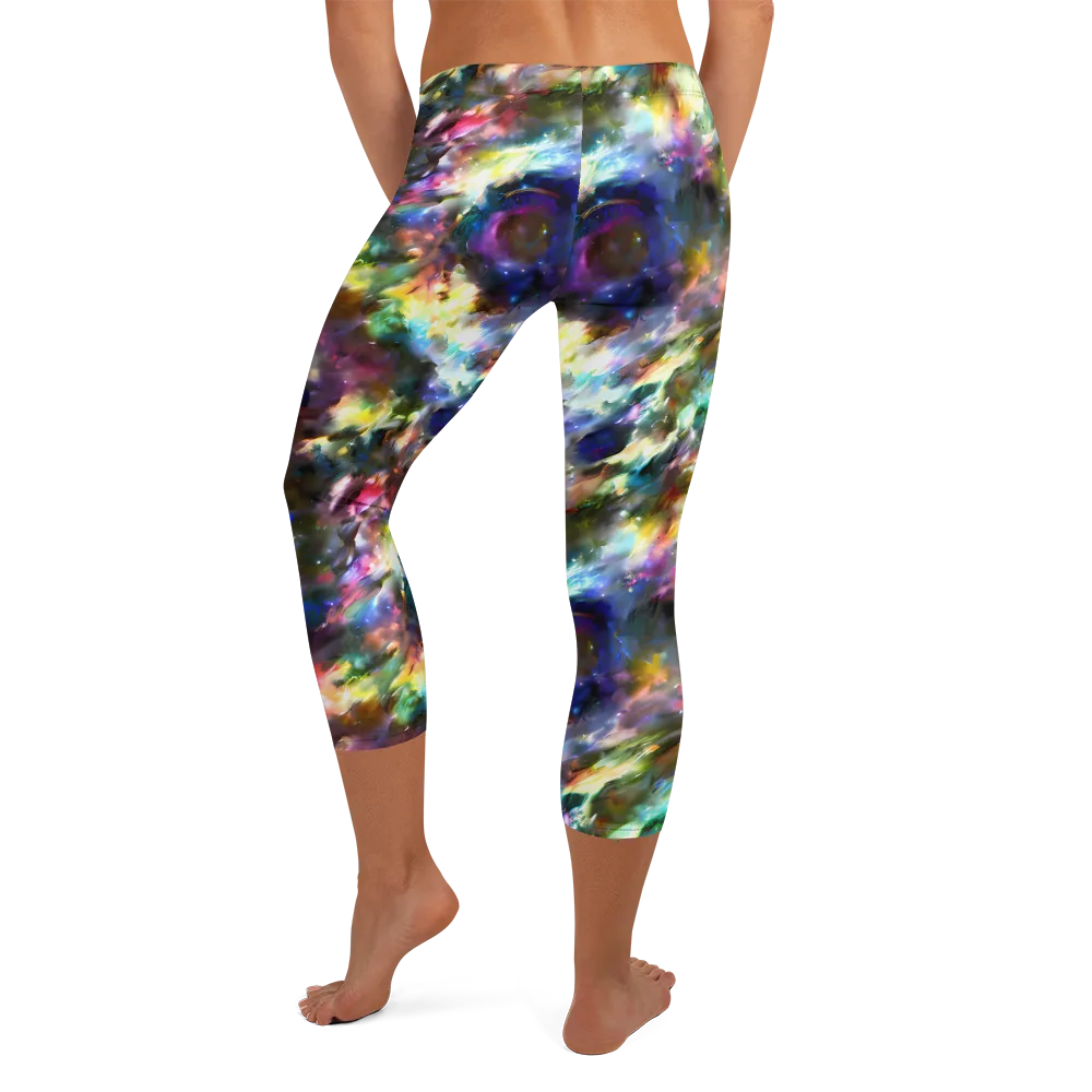Emilia's Nebula on Capri Leggings — Back