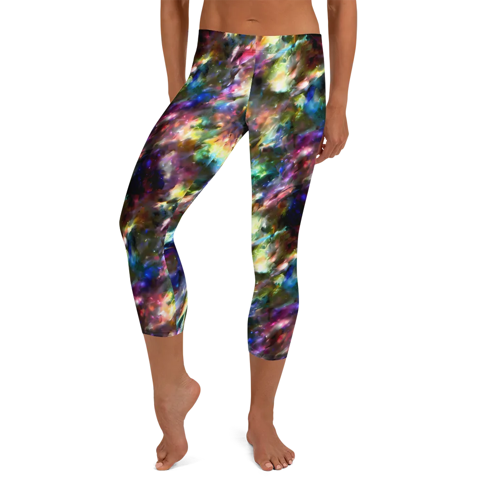 Emilia's Nebula on Capri Leggings — Front