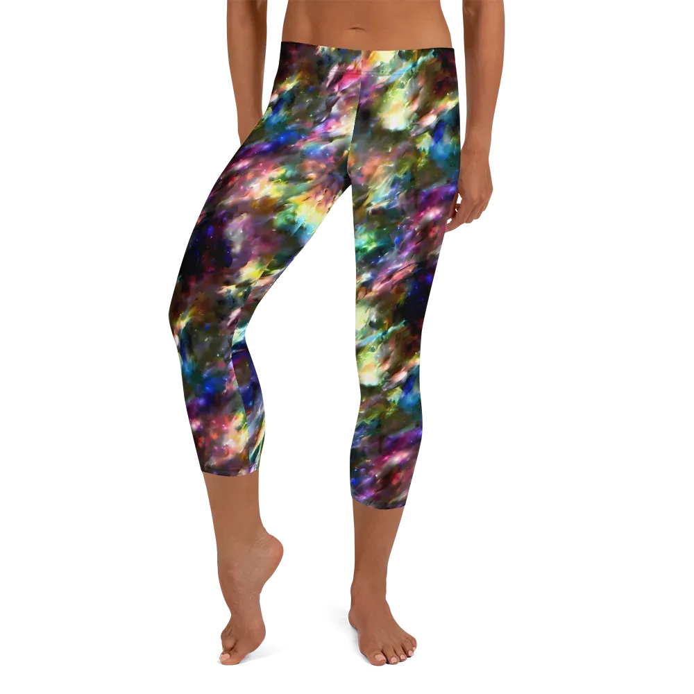 Emilia's Nebula on Capri Leggings — Front