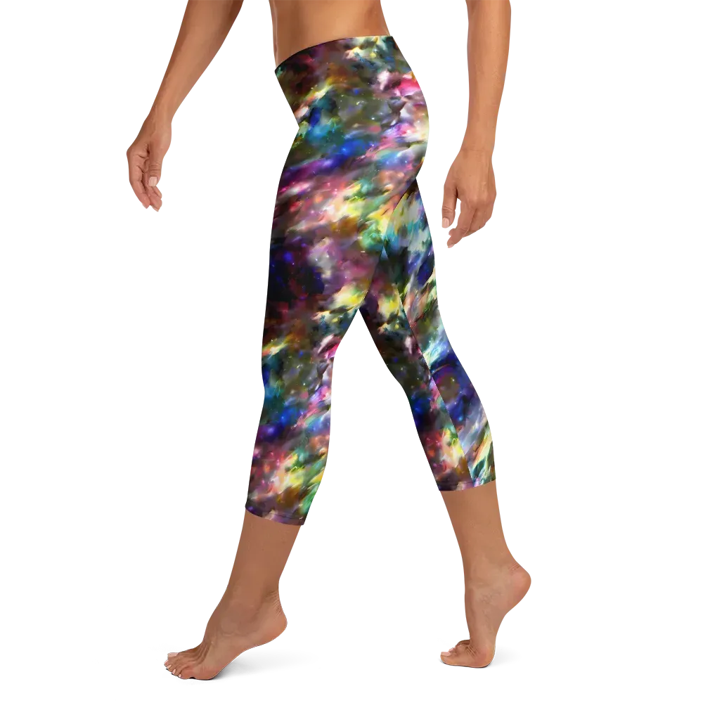 Emilia's Nebula on Capri Leggings — Left
