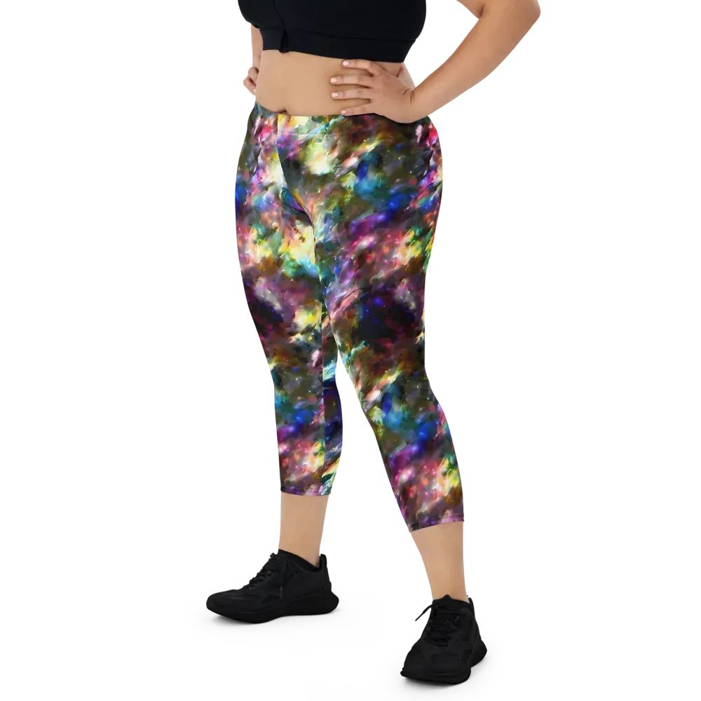 Emilia's Nebula on Capri Leggings — Front