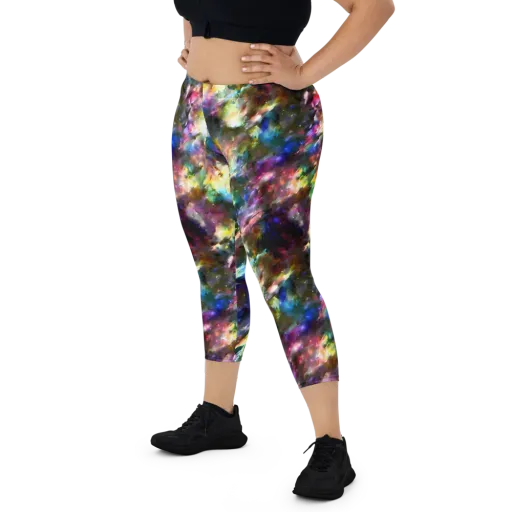 Emilia's Nebula on a Capri Leggings
