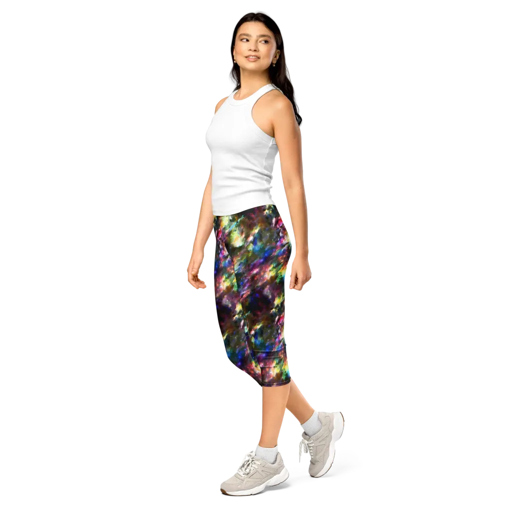 Emilia's Nebula on Capri Leggings — Left Front