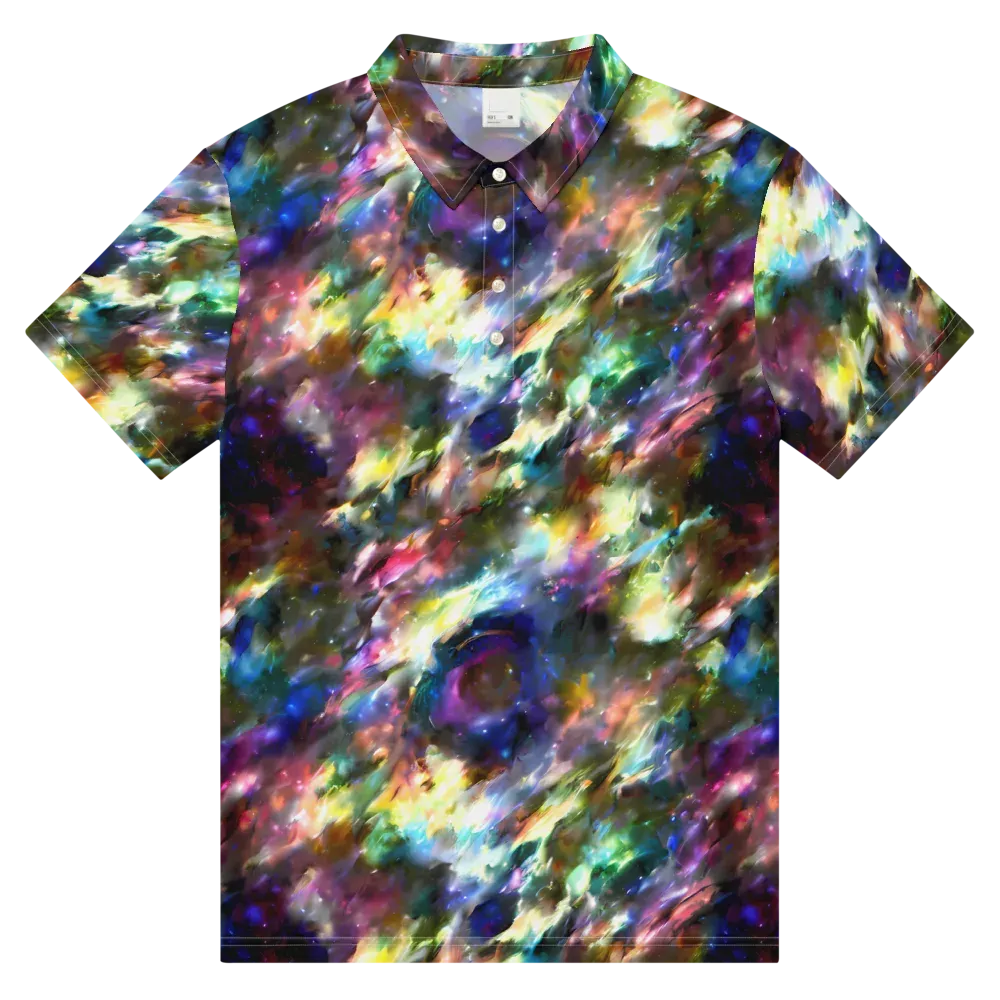 Emilia's Nebula on Men's Slim Fit Polo Shirt — Front