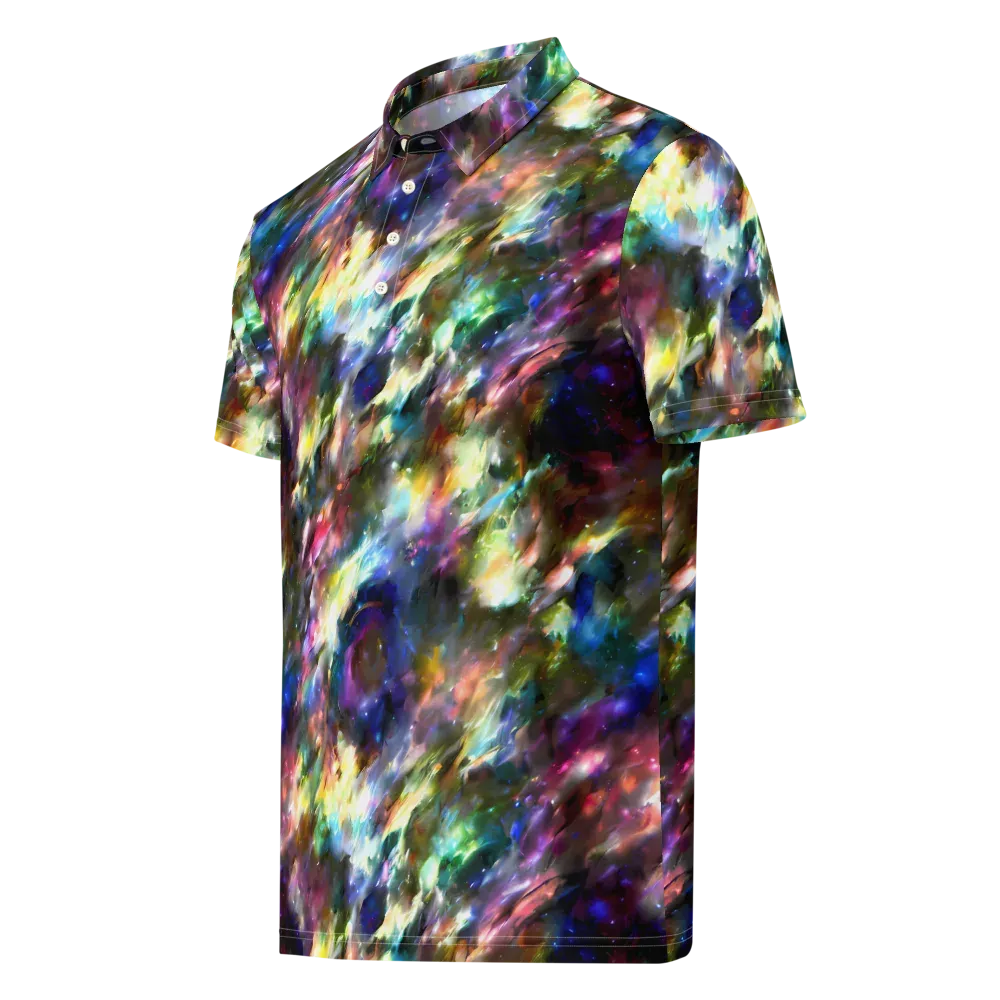 Emilia's Nebula on Men's Slim Fit Polo Shirt — Left Front