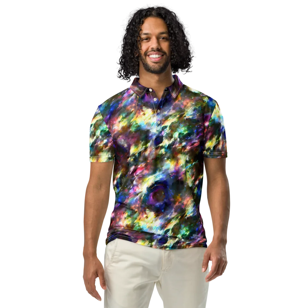 Emilia's Nebula on Men's Slim Fit Polo Shirt — Front